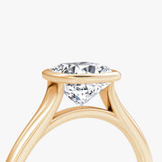 Cushion Cut - Bezel Ring - 14 K Gold